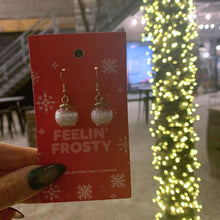 Load image into Gallery viewer, Snow Globe Xmas Party Earrings | Shimmery Snowballs Novelty Holiday Earrings