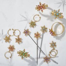 Load image into Gallery viewer, Classic snowflake skinny napkin rings, pastel, set of four