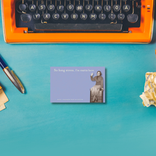 Load image into Gallery viewer, So Long Stress I'm Outta Here Sticky Note in Blue | Funny Vintage Sticky Notes | 75 Sheets