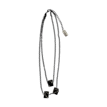 Load image into Gallery viewer, Sourpuss Black &amp; White Dice Double Chain Necklace