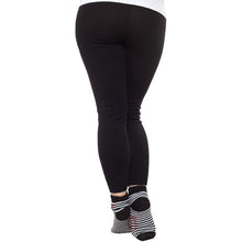 Load image into Gallery viewer, Sourpuss Cherries Socks in Set of Two | Women’s Black &amp; White Striped and Solid Black Cherry Socks Size 5-10