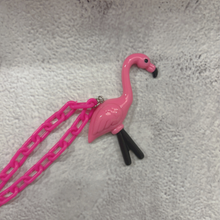 Load image into Gallery viewer, Sourpuss Chunky Flamingo Necklace | Retro Kitsch Pink Yard Ornament Jewelry