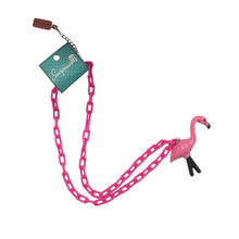 Load image into Gallery viewer, Sourpuss Chunky Flamingo Necklace | Retro Kitsch Pink Yard Ornament Jewelry