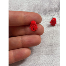 Load image into Gallery viewer, Sourpuss Red Octopus Earrings | Nautical Studs Rockabilly Jewelry | Alternative Sailor Accessories