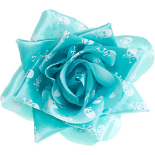 Load image into Gallery viewer, Sourpuss Turquoise &amp; White Skull Rose Hair Clip | Gothic Rockabilly Pin-Up Hair Accessory