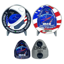 Load image into Gallery viewer, DL11-15 SpaceX Nasa DM-2 First Crewed Flight Challenge Coin Pin set with individual serial numbers