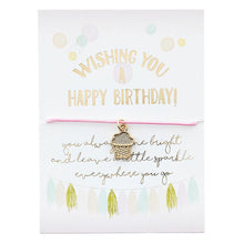 Load image into Gallery viewer, Sparkle &amp; Shine Cord Bracelet Cupcake Charm | Birthday Gift Fashion Jewelry