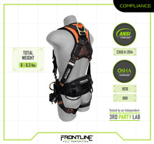 Load image into Gallery viewer, Frontline 100CTB Combat Construction Full Body Harness with Tongue Buckle Legs and Trauma Straps M/L