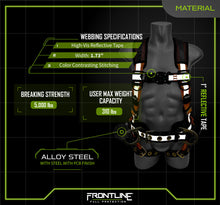 Load image into Gallery viewer, Frontline 100RCTB Combat Reflective Construction Full Body Harness with Tongue Buckle Legs and Trauma Straps S