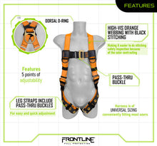 Load image into Gallery viewer, Frontline K100-61S Combat Compliance Kit - Harness, 6' Single Leg Lanyard and Drawstring Bag