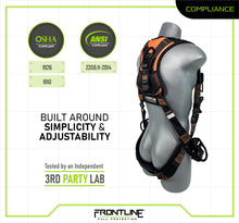 Load image into Gallery viewer, Frontline 105CFTB Combat Vest Style Harness with Front Side D-Rings and Suspension Trauma Straps Universal