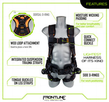 Load image into Gallery viewer, Frontline 110CTB Combat Lite Full Body Harness all Aluminum Hardware and Suspension Trauma Straps S