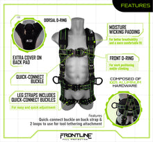 Load image into Gallery viewer, Frontline 200RE Elite Lite Climbing/Rescue Full Body Harness with Aluminum Quick Connect Buckles Universal