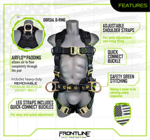 Load image into Gallery viewer, Frontline 350CQC Patriot Construction Harness with Airflo and Quick Connect Buckles - Made in USA Universal
