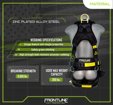 Load image into Gallery viewer, Frontline 350TWQC Patriot Tower Climbing Harness with Seat Sling, Airflo and Quick Connect Buckles - Made in USA 2XL