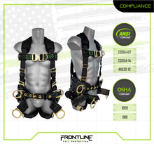 Load image into Gallery viewer, Frontline 350TWQC Patriot Tower Climbing Harness with Seat Sling, Airflo and Quick Connect Buckles - Made in USA XL