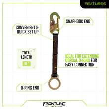 Load image into Gallery viewer, Frontline ACEL18S D-Ring 18" Extension Lanyard