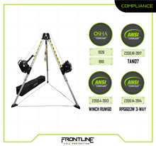 Load image into Gallery viewer, Frontline TAN07RURP MEGApod Confined Space 7' Aluminum Tripod with 60' Winch and 3-Way SRL