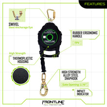 Load image into Gallery viewer, Frontline RPGC Cable Single Leg SRL with Steel Snap Hook End with Carry on Handle and Tagline