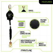 Load image into Gallery viewer, Frontline RPGLE Leading Edge Cable Single Leg SRL with Steel Snap Hook End