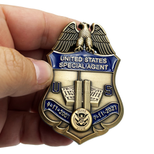 Load image into Gallery viewer, EL10-011 U.S. Customs Service Special Agent September 11th 9/11 Commemorative 20th Anniversary Memorial Shield Treasury HSI