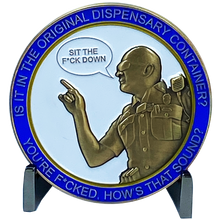 Load image into Gallery viewer, DL1-16 new Version 2 Dispensary Container CSP Challenge Coin inspired by Connecticut State Police CT Trooper Matthew Spina