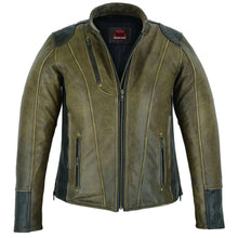 Load image into Gallery viewer, Spirit Rider Women's Vintage Brown Leather Motorcycle Jacket