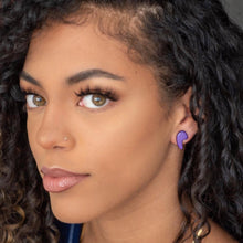 Load image into Gallery viewer, Slate Blue Mod Swish Stud Earrings | for punctuation lovers