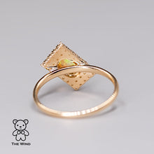 Load image into Gallery viewer, Unique Stylish Mexican Fire Opal Diamond Engagement Ring 18K Yellow Gold