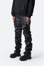 Load image into Gallery viewer, Stacked Leather Pants - Black