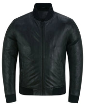 Load image into Gallery viewer, Stalwart Men's Fashion Black Leather Bomber Jacket