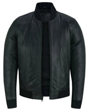Load image into Gallery viewer, Stalwart Men's Fashion Black Leather Bomber Jacket