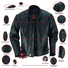 Load image into Gallery viewer, AM Knucklehead Premium Black Men's Leather Motorcycle Jacket