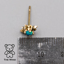 Load image into Gallery viewer, Starry Design Australian Solid Opal Stud Earrings 14K Yellow Gold