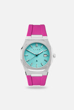 Load image into Gallery viewer, FKM Rubber Strap: Magenta/Steel