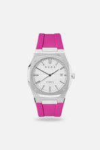 Load image into Gallery viewer, FKM Rubber Strap: Magenta/Steel