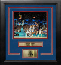 Load image into Gallery viewer, Steph Curry Golden Dagger 8" x 10" Framed Olympics Basketball Photo with Engraved Autograph