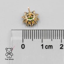 Load image into Gallery viewer, Stunning Tsavorite &amp; Rose Cut Diamond Halo Stud Earrings 18K Yellow Gold