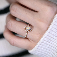 Load image into Gallery viewer, Stunning Semi-Black Opal Diamond Engagement Ring 18K Gold