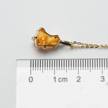 Load image into Gallery viewer, Stunning Mexican Fire Opal &amp; Diamond Pendant Necklace 18K Yellow Gold