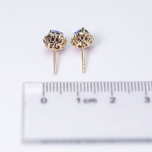 Load image into Gallery viewer, Stunning Doublet Opal Diamond Hola Stud Earrings 14k Yellow Gold