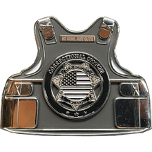 Load image into Gallery viewer, BL16-003 Can't Fix Stupid Old School Prison Guard Vest Correctional Officer CO Corrections Thin Gray Line Challenge Coin
