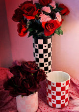Load image into Gallery viewer, Checkered Heart Large Vase/Utensil Holder