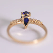 Load image into Gallery viewer, Stylish Black Opal Diamond Engagement Ring 18K Yellow Gold
