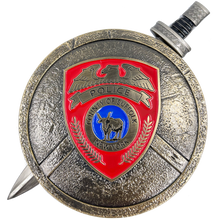 Load image into Gallery viewer, EL9-004 Suffolk County Police Department Shield with removable Sword Challenge Coin Set Long Island SCPD