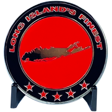 Load image into Gallery viewer, DL5-14 SCPD LI Suffolk County Police Department Long island Dept. Challenge Coin thin blue line