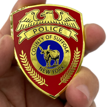 Load image into Gallery viewer, DL10-09 LI Suffolk County Police Department Long island Dept. Challenge Coin thin blue line SCPD