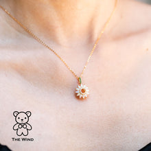 Load image into Gallery viewer, Sunflower Australian Solid Opal Tsavorite Diamond Pendant 18K Yellow Gold