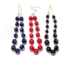 Load image into Gallery viewer, Navy Blue &amp; Gold Superstar Beaded Amelia Necklace
