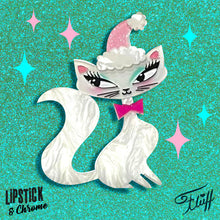 Load image into Gallery viewer, Swanky Pinkmas Kitty Brooch by Miss Fluff x Lipstick &amp; Chrome